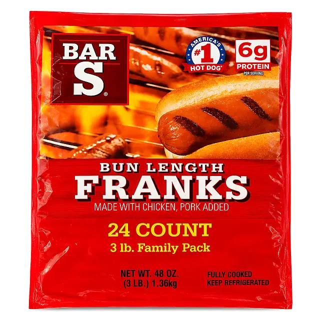 Salchichas Bar-S · Bun Length Franks